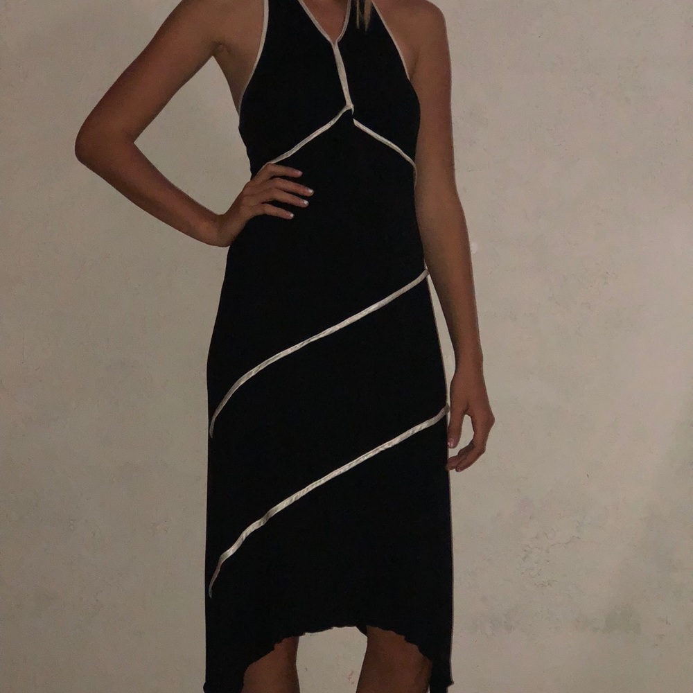 White and black dress